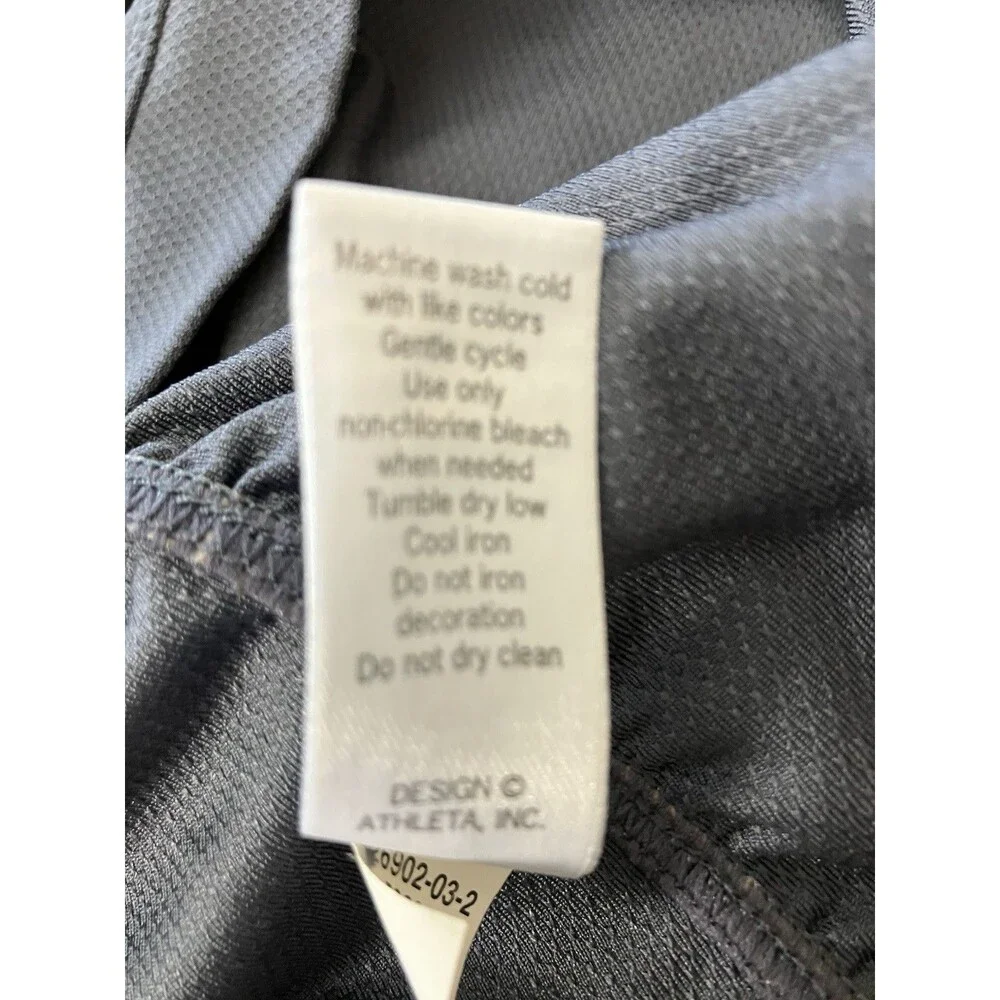 Athleta Womens Short Sleeve Gray Athletic Top Ruched Sides XS - Picture 4 of 7